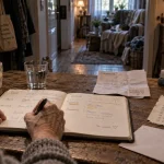 Devenir aidant familial : mains sur cahier et ordonnance, aide sans s’épuiser