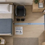 Dimensions pmr chambre : passage et transfert pour fauteuil roulant