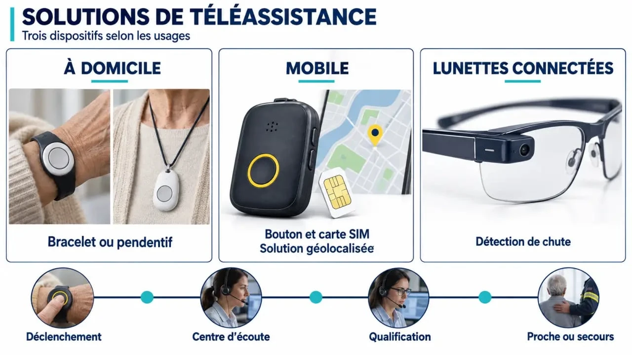 GTS Téléassistance : solutions à domicile, mobile géolocalisée et lunettes connectées