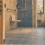 Rénovation salle de bain PMR : douche sans ressaut, sol antidérapant et barre d’appui