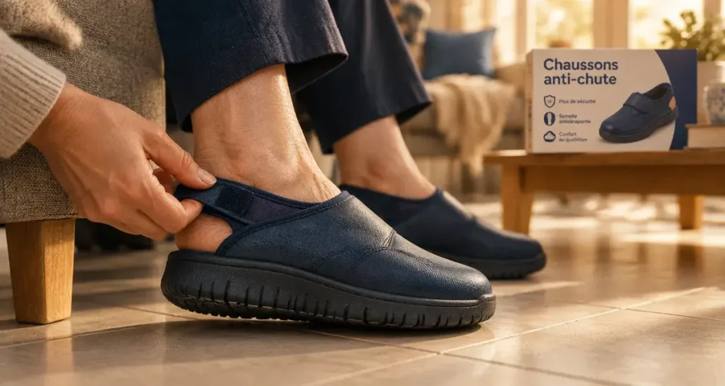 Les chaussons pour personnes âgées doivent maintenir le pied, surtout en cas de fragilité