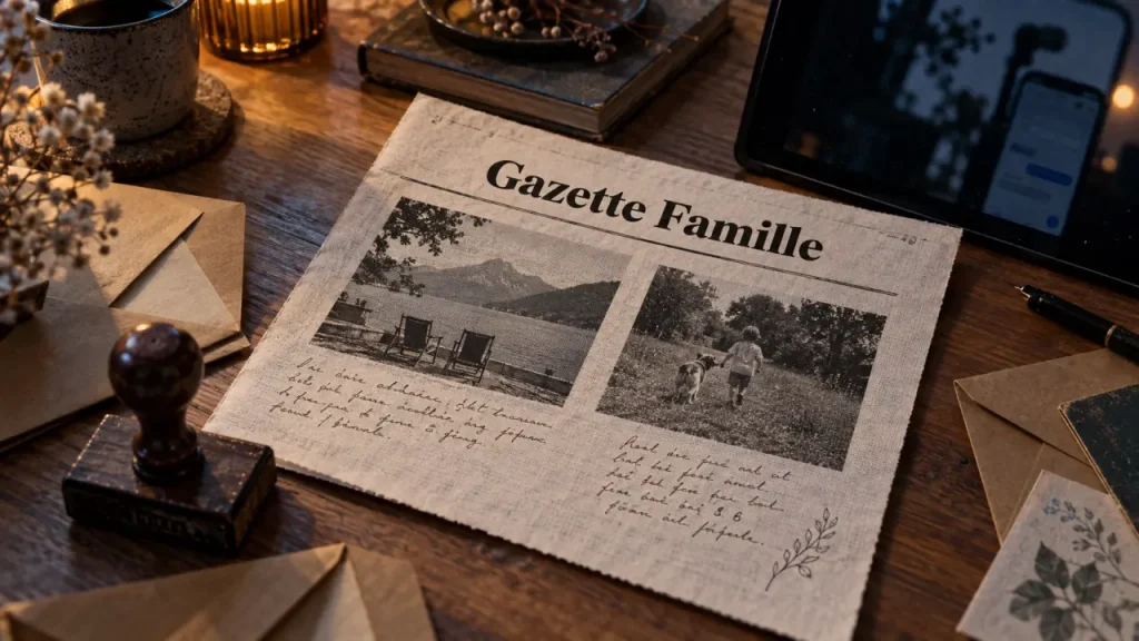 Famileo transforme les nouvelles de la famille en gazette papier, étape par étape