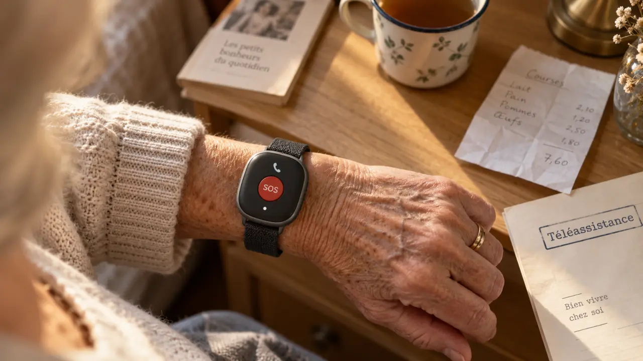 Montre téléassistance senior avec bouton SOS, sans réseau ni centre d’écoute